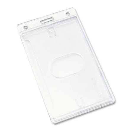 Advantus Advantus  Frosted Rigid Badge Holder, 3-3/8" x 2-1/8", Clear, Vertical, 25/BX 76076